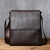 Leather Men Shoulder Bag Natural  Vertical Crossbody Bag Casual Large Capacity Flip Zipper Bag For 10 Inch iPad