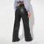 Simple High Waist Leather Streetwear Women Wide Leg Shaping Skinny Straight Pants Female Full Length Waterproof Trousers