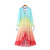 Summer Bohemian Gradient Rainbow Party Dress Women Elegant Splice Ruffles Sweet Dress Dresses Dress for Women