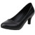 Ladies Pumps Round Toe Mid Heels Satin Stripe Slip-on Solid Pink Black Concise Spring