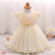 Baby Girl Flower Dress for Wedding Birthday Party Cute Girl Pearl Tulle Gown Infant Baptism Boutique Outfit Year Costume