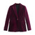 Women Single Button Velvet Blazer Coat Vintage Long Sleeve Flap Pockets Female Outerwear Chic Veste Suits