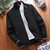 Spring and Autumn Men Jacket Coat Casual Solid Color Embroidered Stand Collar Business Clothing Men Jacket