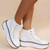 Chunky Platform High Top Sneakers Women Spring Lace Up Casual Shoes Woman White Thick Bottom Canvas Sneakers