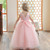 Formal Pearl Diamond Flower Kids Long Dress For Girls Easter Carnival Costume Elegant Party Wedding First Communication Gown 12Y