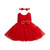 Kids Girls Formal Dress Summer Baby Girl birthday Party Solid Color Sleeveless Ruffled Mesh Bowknot Dress+Headband