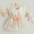 Infant Baby Girl Summer Clothes Set Lace Floral Sleeveless Strap Ruffled Romper Dress with Bow Headband Jumpsuit Outfit