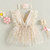 Infant Baby Girl Summer Clothes Set Lace Floral Sleeveless Strap Ruffled Romper Dress with Bow Headband Jumpsuit Outfit