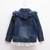 Baby Girls Denim Jackets Coats Children Outwear Coat Patchwork in Lace and Demin Kids Denim Jacket Clothing