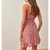 Beach Dresses For Women Elegant Ruffle Hem Vintage Floral Chiffon Mini Dress V Neck Sleeveless Spaghetti Strap Summer Dress