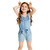 Kids Girls Clothing Rompers Denim Blue Cotton Washed Jeans Sleeveless Bow Jumpsuits 0-5Year New 1