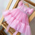 Pink Kid Girl Wedding Dress Baby Pageant Girl Party Princess Birthday Dress Children Clothes Bow Lace Gown Elegant