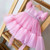 Pink Kid Girl Wedding Dress Baby Pageant Girl Party Princess Birthday Dress Children Clothes Bow Lace Gown Elegant