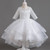 Teens White Flower Wedding Girls Dress Fluffy Tulle Trailing Bridemaid Princess Kids Party Dresses for Girl Bow Birthday Costume