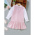 1-6 Years Kid Girl Dress Pink Lace Ruffle Long Sleeve Dress School Girl Sweet Cute Wear Birthday Photograph Party Outfit