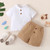 Infant Baby Boy Clothes Set White Short Sleeves T-shirt Shorts Summer Daily Casual Outfit for Toddler Boy