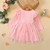 1-5 Years Children Girl Pink Butterfly Design Princess Dress Ribbed Long Sleeve Tulle Skirt Cute Birthday Party Costumes