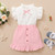Toddler Girl Set 1-6Year Kids Baby Girl Clothes Set Short Sleeve T-Shirt Top + Pink Skirt Summer 2PCS Girl Outfit Clothing