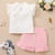 Toddler Girl Set 1-6Year Kids Baby Girl Clothes Set Short Sleeve T-Shirt Top + Pink Skirt Summer 2PCS Girl Outfit Clothing