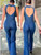 Spring Slim Fit Slimming Fashion Street Retro Style High Waist Denim Jumpsuit