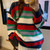 Autumn And Winter American Retro Lazy Style Contrast Color Striped Sweater