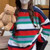 Autumn And Winter American Retro Lazy Style Contrast Color Striped Sweater