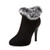 Sexy Women Boots Winter High Heels Ankle Boots Shoes Women Fall Ladies Short Boots Snow Fur Zip White Red