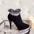 Sexy Women Boots Winter High Heels Ankle Boots Shoes Women Fall Ladies Short Boots Snow Fur Zip White Red