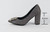 High Heels Shoes Women Pumps Party Shoes Thick High Heels Pointed Toe Flock Ladies Shoes Gray