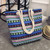 New Summer Women Canvas bohemian style striped Shoulder Beach Bag Female Casual Tote Shopping Big Bag floral Messenger Bags