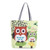 Floral And Owl Printed Canvas Tote Female Casual Beach Bags Large Capacity Women Single Shopping Bag Daily Use Canvas Handbags