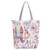 Floral And Owl Printed Canvas Tote Female Casual Beach Bags Large Capacity Women Single Shopping Bag Daily Use Canvas Handbags