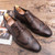 Men British Designer Leather Men Brogue Elegant Shoes Comfort Pointed Toe Wedding Flats