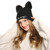 Knitted Womens Cat Ears Faux Mink Hats Skullies Fur Pompom Caps Female Beanies Lovely Cap Girls Headwear