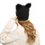 Knitted Womens Cat Ears Faux Mink Hats Skullies Fur Pompom Caps Female Beanies Lovely Cap Girls Headwear