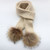 150*16cm crochet Children Scarf  wool Knitted Winter Fur Scarves With Detachable Real Raccoon Fur Pom Poms neckwarmer scarf