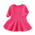 Spring Autumn Candy Color Cotton Baby Girl Dresses Long Sleeve Solid Princess Dress Bow-knot O-neck Casual Kids Pleated Dresses