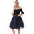 5 Layers 60cm Princess Midi Tulle Skirt Pleated Dance Tutu Skirts Womens Lolita Petticoat  Denim Party Skirts