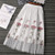 Women Fashion Vintage Long Skirts Black White Floral Mesh Embroidery Saia A Line Faldas Summer Bohemian Midi Skirt
