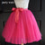 7 Layers Midi Tulle Skirts Womens Fashion Pleated Skirt Elegant Wedding Vintage Lolita Petticoat faldas mujer saias Jupe