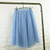 Skirts Womens Black Gray White Adult Tulle Skirt Elastic High Waist Pleated Midi Skirt