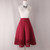 Midi Skirt Elegant Vintage Floral Crochet Black White Red Women High Waist A Line Zipper Sun Skirts