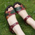 summer new fashion Woman sandals mother large size Flat leather Sandals slip comfort elderly Soft bottom sandals