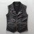 Genuine leather mens safari style vest brown casual mens vests vintage leather jacket