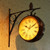 Antique Imitation Iron Double Face Wall Art Clock Decor Metal Hanging Craft Embellishment Accessories for Lobby and Corridor