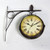 Antique Imitation Iron Double Face Wall Art Clock Decor Metal Hanging Craft Embellishment Accessories for Lobby and Corridor