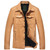Luxury mens leather coats Genuine fashion design Slim Black/ Orange Jackets