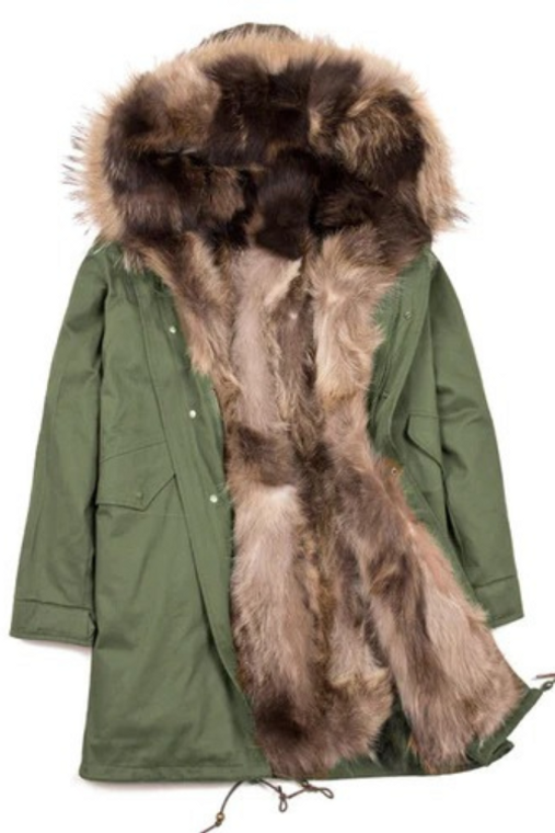 Winter Jackets Mens Real Fur Coat Men Racoon Fur Liner Warm Jacket Parkas