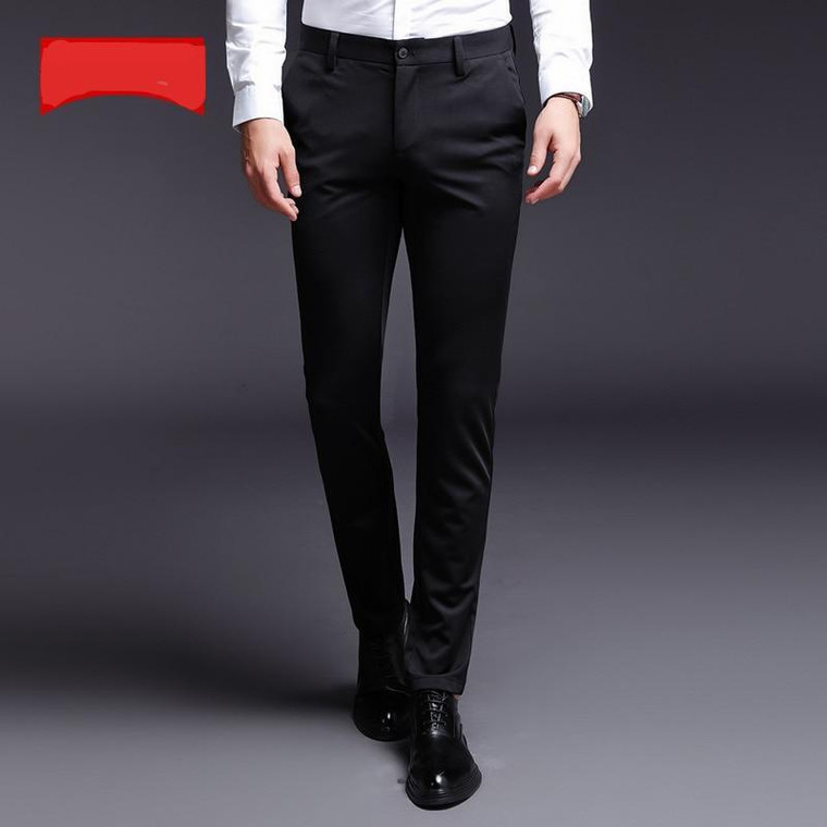 High Quality Fabrics Man Casual Pants Classic Business Men Straight Long Pants Solid Color Regular Zipper Male Adult Trousers