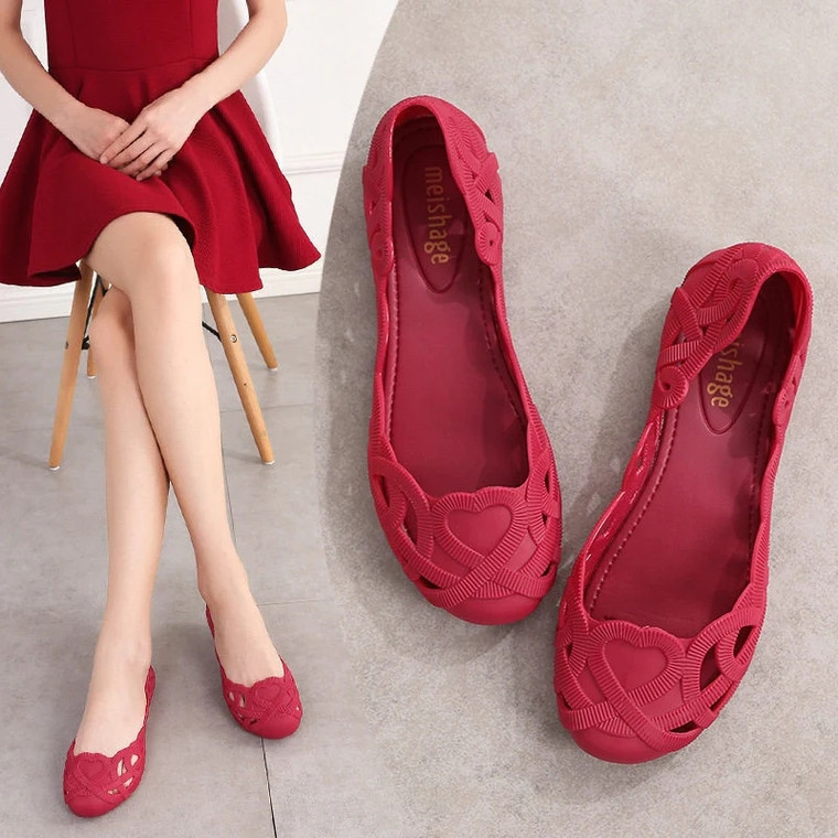 Non-slip Jelly Shoes Women Summer Sandals Hollow-out Cozy Beach Fender Shoes Holiday Sea Rest Shoes